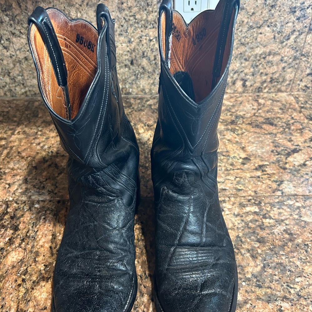 Men's Vintage Black Elephant Cowboy Boots - Picture 11 of 16